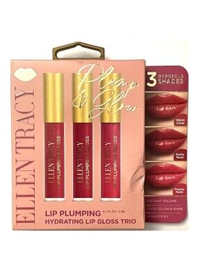 Ellen Tracy Lip Plumping Hydrating Lip Gloss Trio